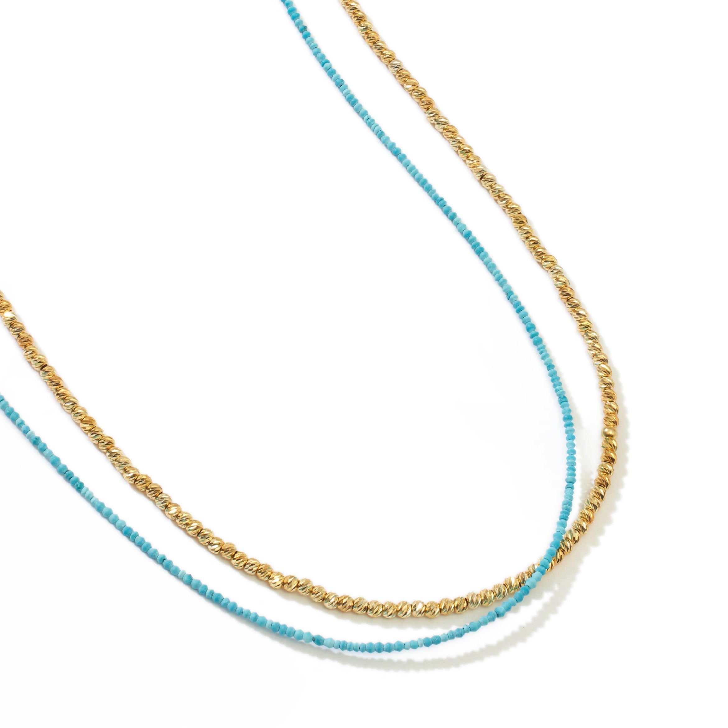 Layered Gem Necklace in Blue Azure